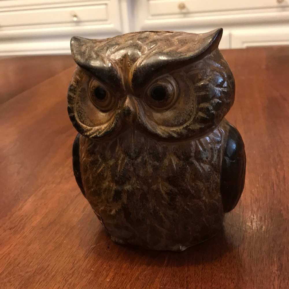 RARE 2 faced vintage owl bank